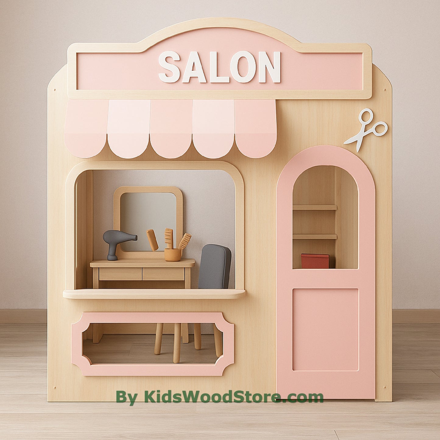 Salon Wooden Playhouse | Indoor Outdoor Pretend Play for Kids