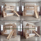 Wooden Adventure Bunk Bed with Climbing Net, Gym Rings & Tent Canopy | Slide, Storage Stairs, Under-Bed Drawers | Active Kids Loft Bed