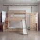 Wooden Adventure Bunk Bed with Climbing Wall, Rings & Rope | Tent Canopy, Slide, Storage Stairs | Indoor Rock Climbing Kids Loft Bed