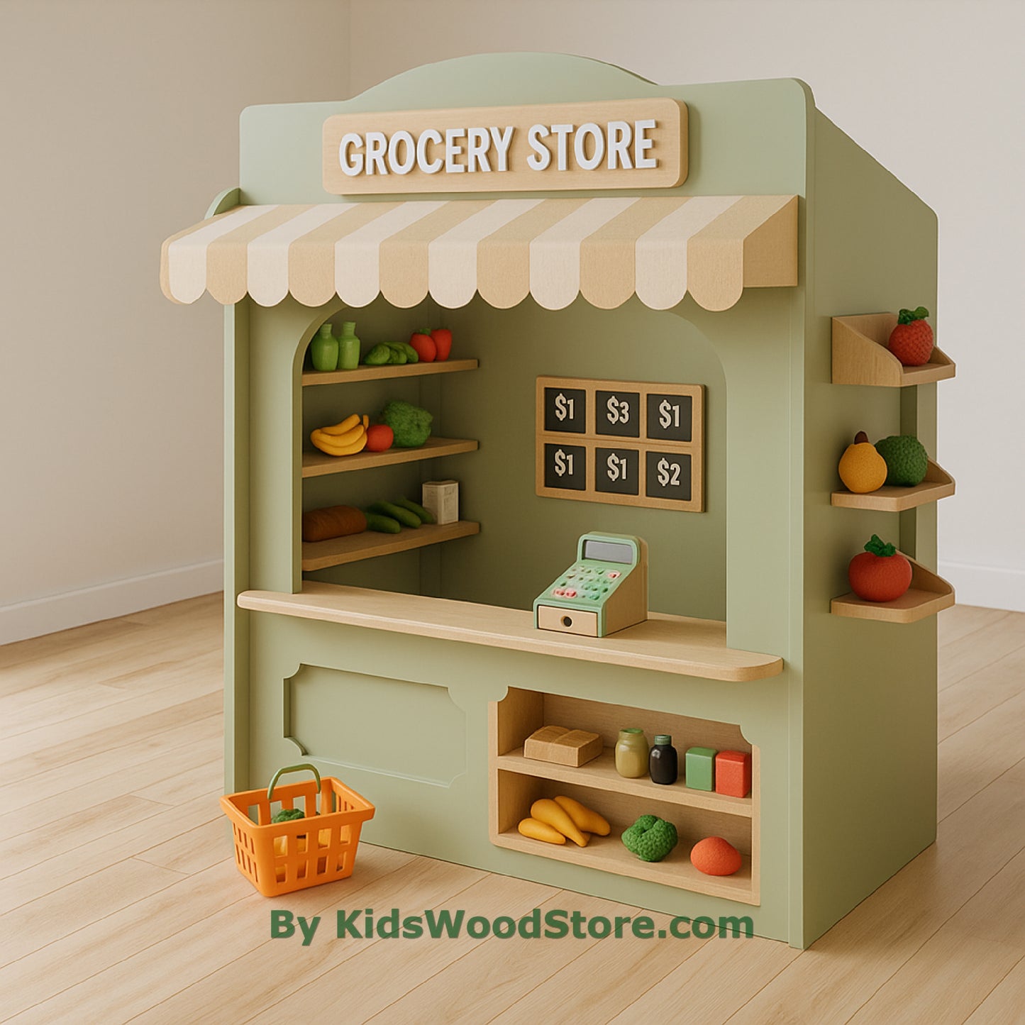 Grocery Store Wooden Playhouse | Indoor Outdoor Pretend Play for Kids