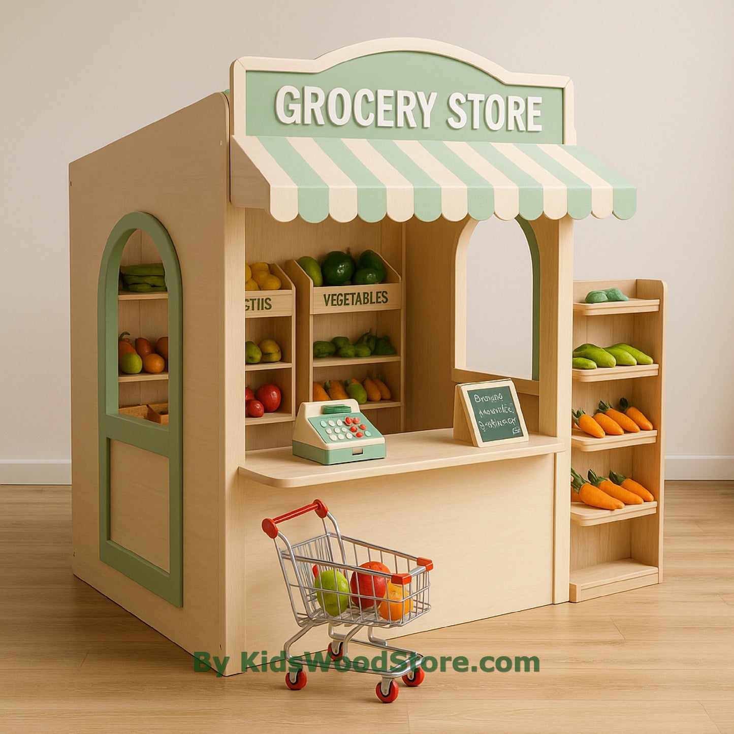 Grocery Store Wooden Playhouse | Indoor Outdoor Pretend Play for Kids