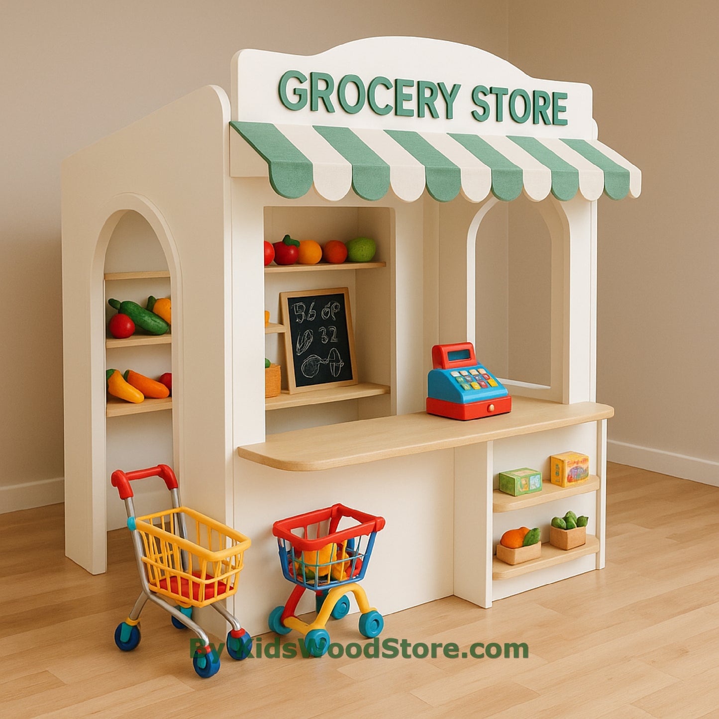 Grocery Store Wooden Playhouse | Indoor Outdoor Pretend Play for Kids