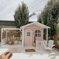 Luxury Outdoor Wooden Playhouse with Front Porch & Side Veranda