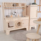 New Wooden Play Kitchen With Microwave and Hood