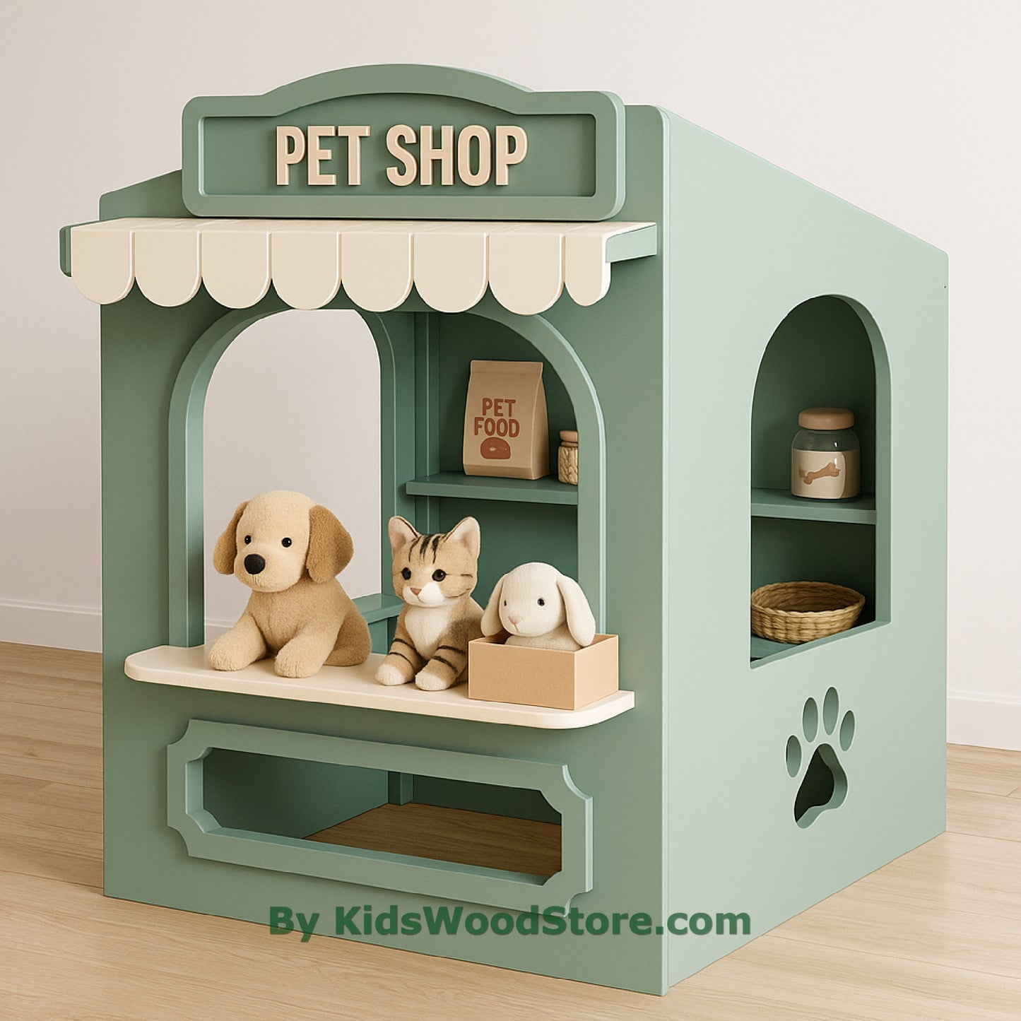 Pet Shop Wooden Playhouse | Indoor Outdoor Pretend Play for Kids