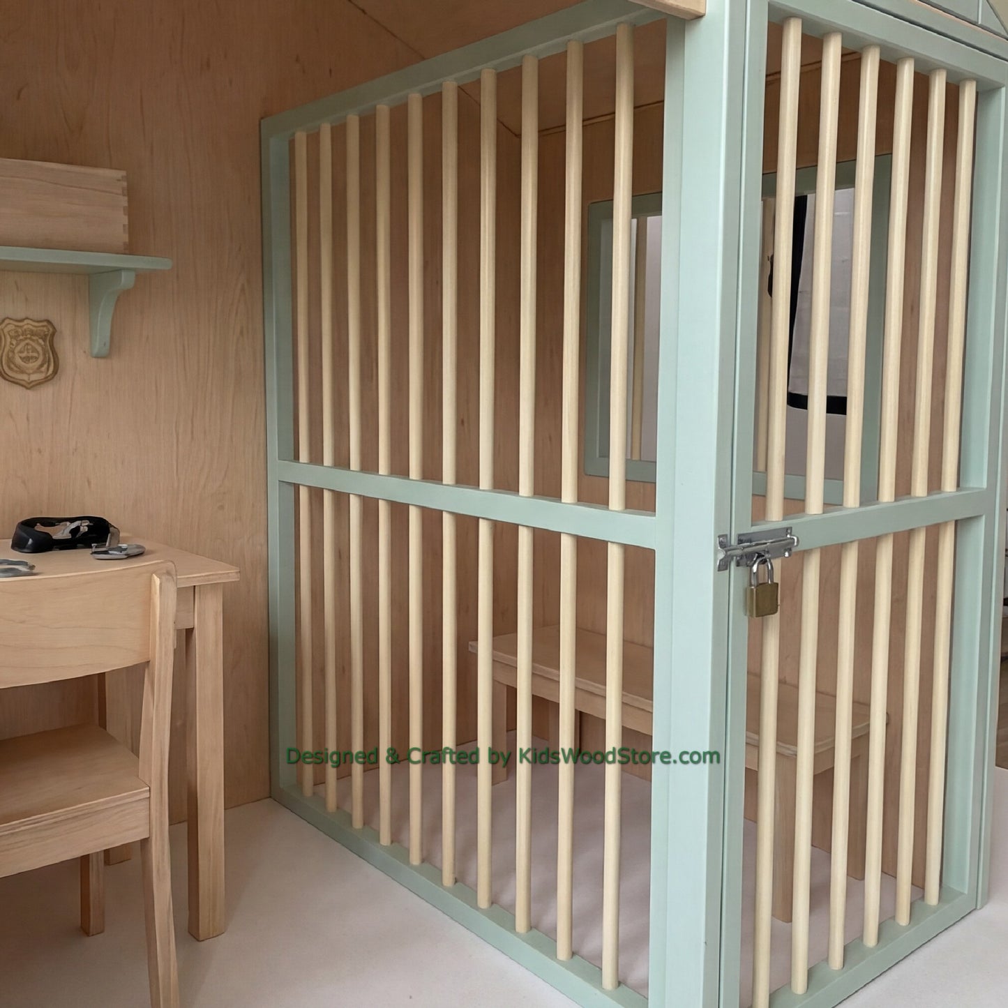 Wooden Police Station Playhouse + Furnitures for Kids | Personalized 20+ Themes | All-Inclusive Turnkey Project