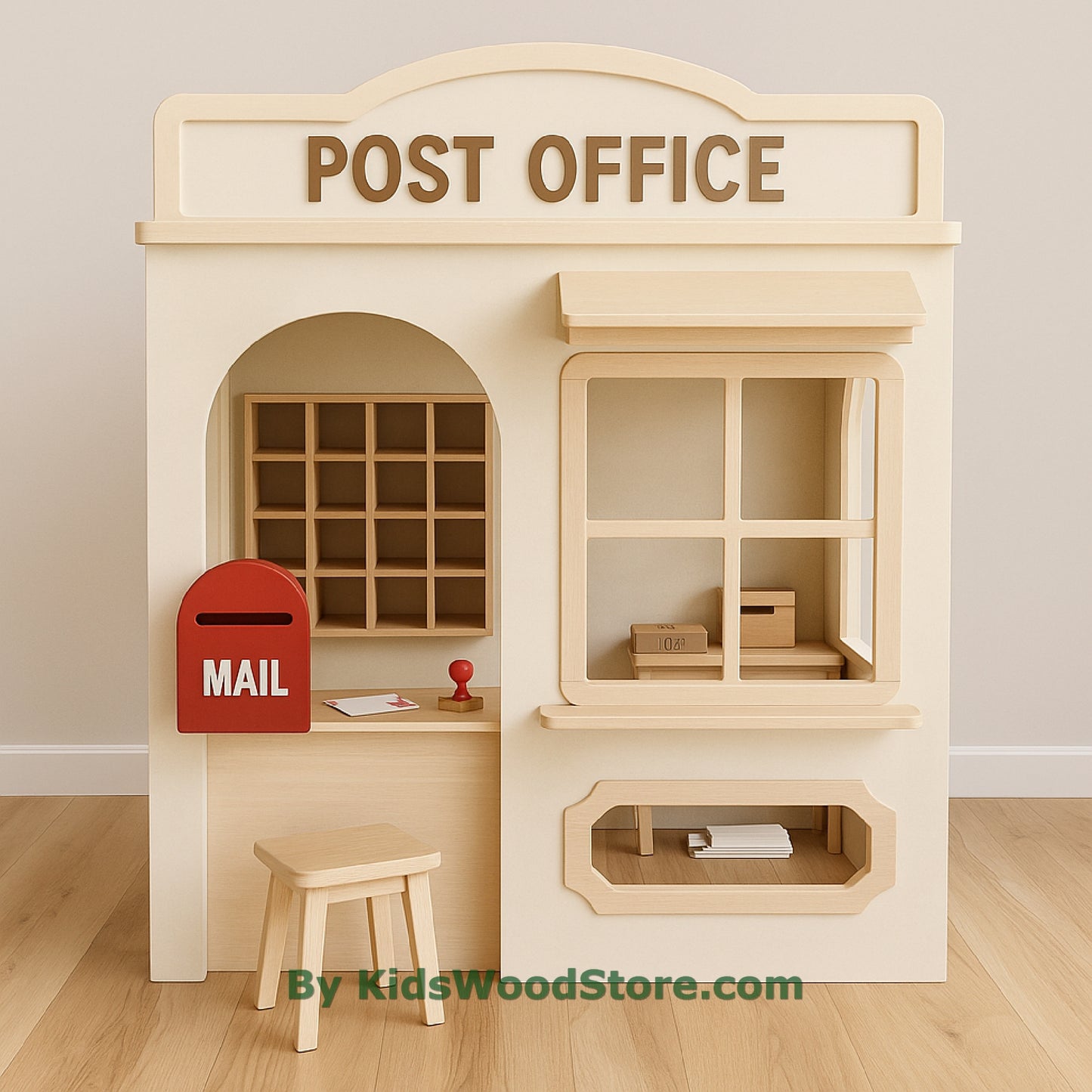 Casita de madera de la comisaría | Juego de simulación para niños en interiores y exteriores