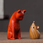 Holzschnitzerei DIY Katze und Maus Ornamente kreativer süßer Schmuck Anhänger Geschenk Heimdekoration