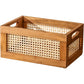 Vintage rattan storage basket desktop solid wood storage box hand-woven living room snack toys Japanese storage box