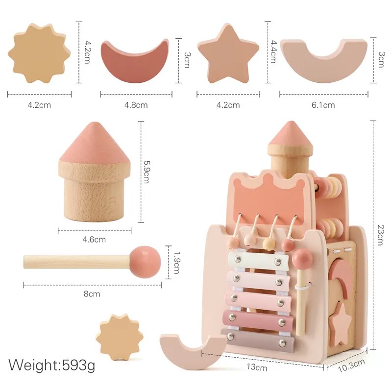 Baby Wooden Montessori Toys Rocket Blocks Building Stacking Puzzle Game Baby Food Grade Wooden Early Education Toys Child Gift