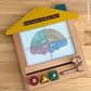 Children's Magnetic Wooden Retro Drawing Board Funny Graffiti Home Writing Board Color and Shape Cognition Artistic Imagination