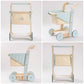 Robud Wooden Baby Push Walker Toy, Kids Shopping Cart Toy, Push Toy for Babies Learning to Walk for Toddler Doll Stroller