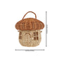 Pilzförmiger Rattan-Korb für Kinder, tragbar, klein, für Blumen, Grünpflanzen, Obst, Einkaufskorb, Picknick, Hochzeit, Blumenkorb 