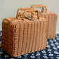 Rattan Decorative Box Woven Rattan Basket Vintage Storage Box Decorative Prop Suitcase with Handmade Gift Box