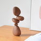 Solid Wood Stone Shape Fun Art Ornaments Nordic Style Puzzle Decompression Home Wall Decoration Accessories