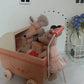 Iskandinav Ahşap Arabası 1/6 1/12 Mini Sepeti Modeli OB11 BJD Lol Blyth Doll Aksesuarları Dollhouse Mobilya Minyatürleri Kız bebek oyuncakları 