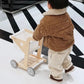 Children's Simulated Home Supermarket Snack Shopping Cart Toddler Cart Handcart 3-6 Year Old Baby Wooden Toys