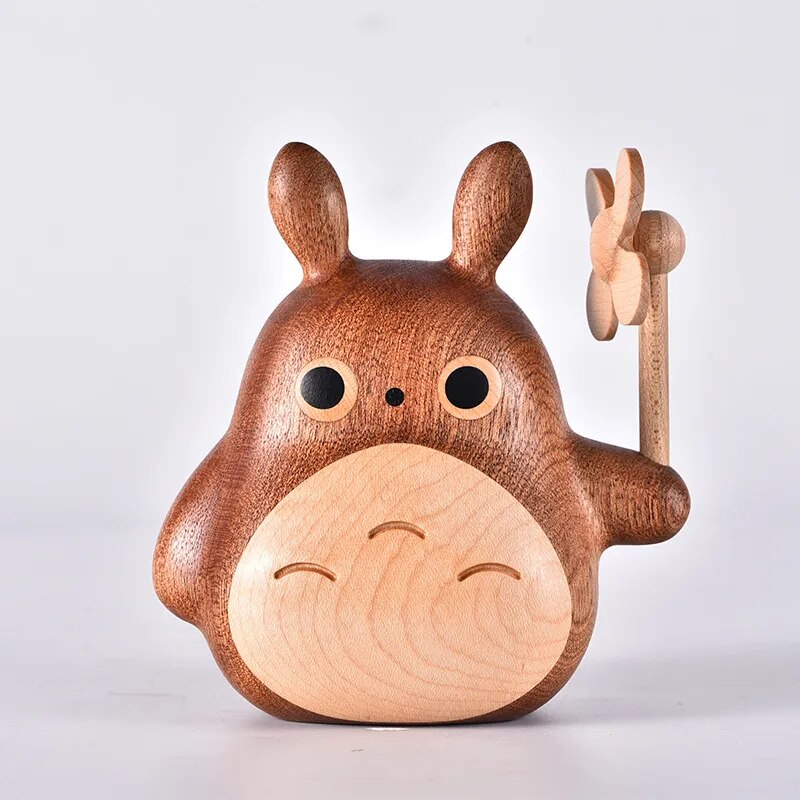 Cartoon Holz Kunstwerk Totoro Windmühle für Kinder Spielzeug kreative Drachen Katze süße Wohnzimmer Dekor Valentinstag Geburtstagsgeschenk