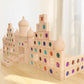 20-100 adet büyük ahşap kale oyuncak inşaat blokları Montessori istifleme oyuncaklar çocuklar için inşaat yapı 