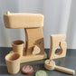 Kinder Montessori Spielzeug Holz Toast Baguette Kaffeemaschine Teekanne Kuchen Tassen Holz Sensorische Händedesinfektionsmittel Flasche Rollenspiel 