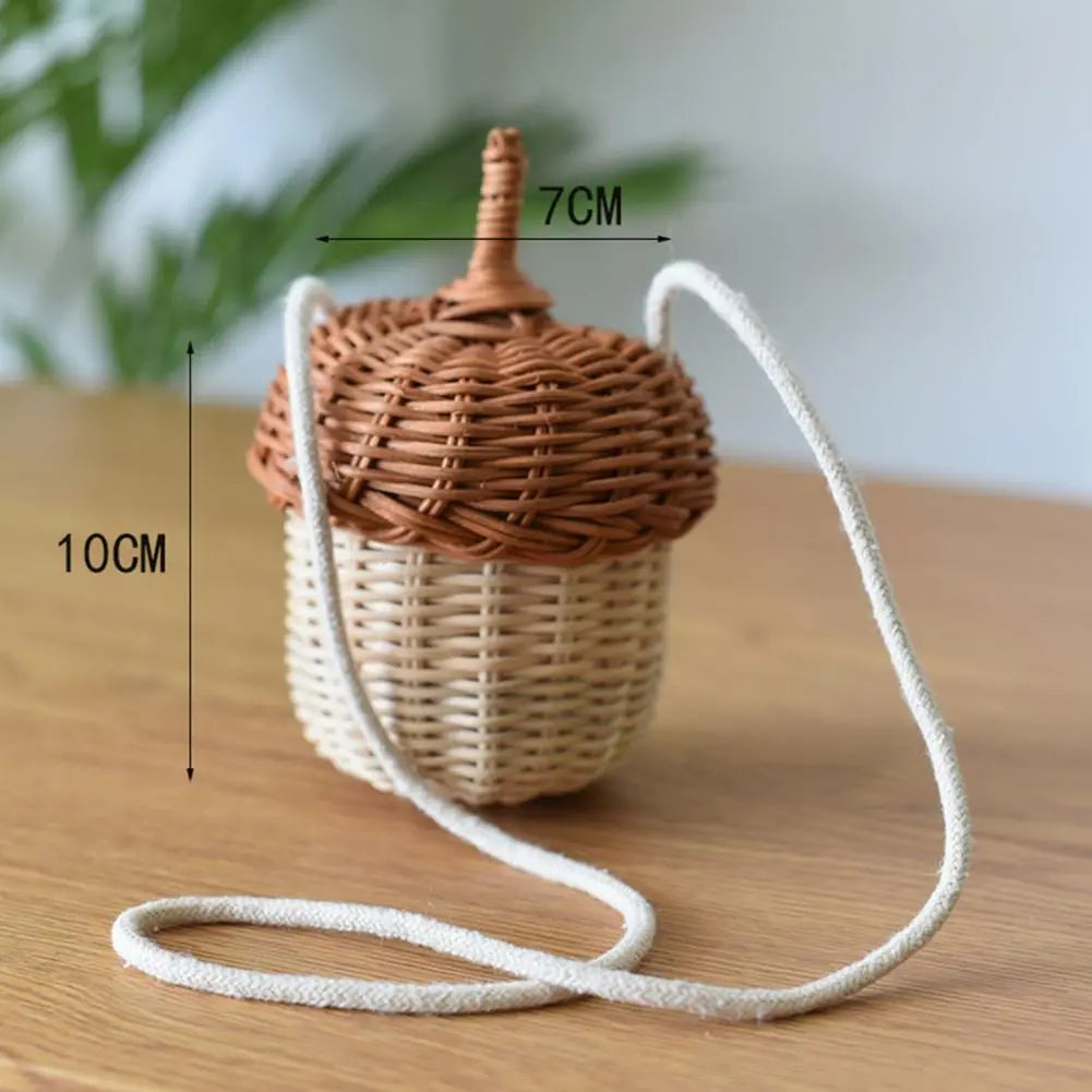 Straw Bag Mini Easy To Carry Ratten Bag Contracted Design Creative Grass Bag Portable Gift Bag For Travel Messenger Bag