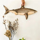 Wooden Fish Statue Marine Element Whale Decoration Nordic Style Wall Hanging Decoration for Living Room Bedroom