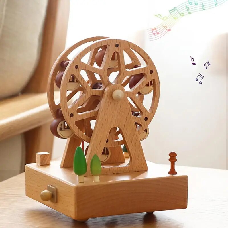 Wind Up Musical Box Wooden Music Box Wood Crafts Retro Birthday Gift Vintage Home Decoration Accessories Valentine's Day Gift