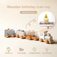 Let's Make Wooden Train Birthday Toys Simulated Train Toys Baby Educational Toys Wooden Trolley Baby Learning Toy Gifts With BOX