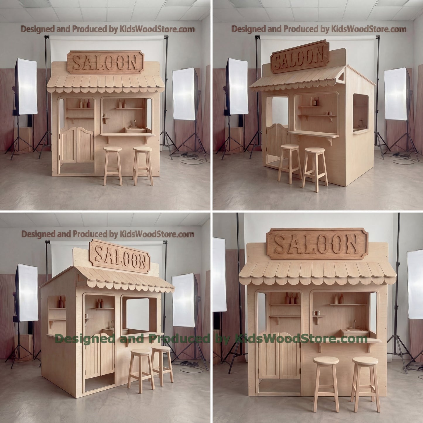 Wooden Saloon Playhouse + Furnitures for Kids | Personalized 25+ Themes | All-Inclusive Turnkey Project