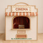 Casita de madera de cine | Casita de juegos de imitación para niños, interior y exterior