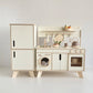 Handcrafted Wooden Play Kitchen + Refrigerator  (blind doors) | Scandinavian Design - Birch