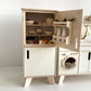 Handcrafted Wooden Play Kitchen + Refrigerator  (blind doors) | Scandinavian Design - Birch