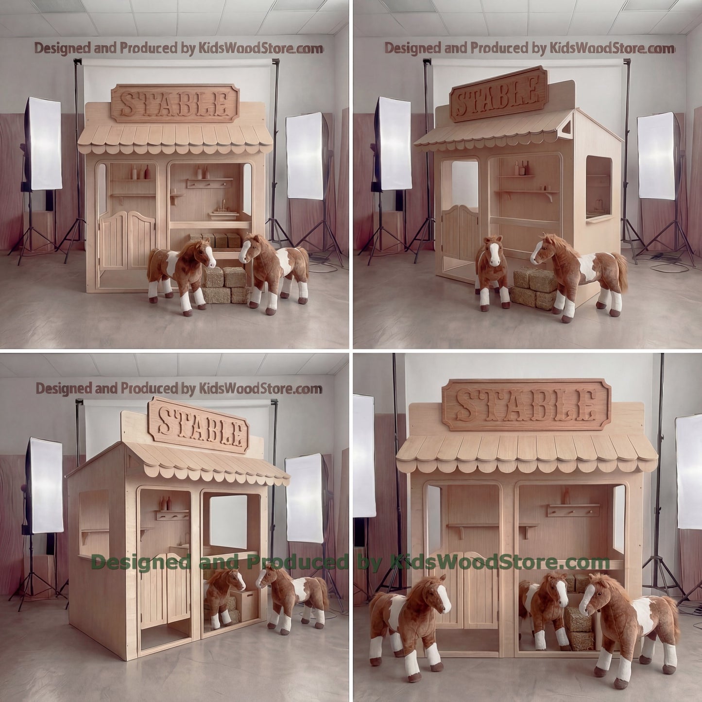 Wooden Stable Playhouse + Furnitures for Kids | Personalized 25+ Themes | All-Inclusive Turnkey Project