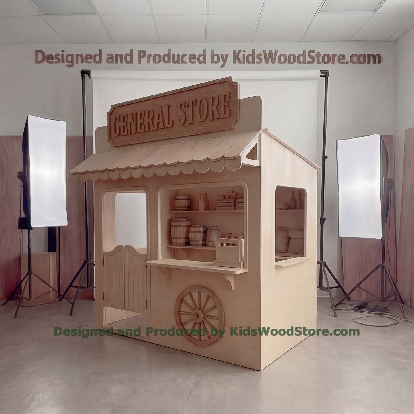 Wooden General Store Playhouse + Furnitures for Kids | Personalized 25+ Themes | All-Inclusive Turnkey Project