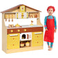 Wooden Play Kitchen Set for Kids & Toddlers, Pretend Play