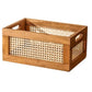 Vintage rattan storage basket desktop solid wood storage box hand-woven living room snack toys Japanese storage box