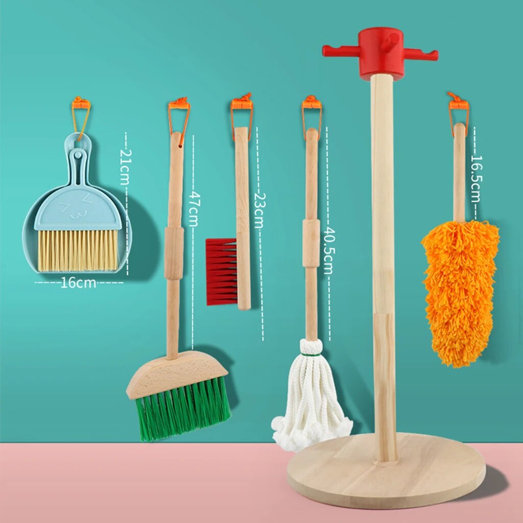 6 Teile/satz Abnehmbare Reinigungs Set Housekeeping Spielzeug für Kleinkinder Rolle Spielen Dessous Frauen Aquarium Gutter 