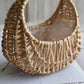 Small Flower Basket Willow Rattan Woven Basket Wicker Half Moon Storage With Handle Handmade Picnic Container Sturdy Girl