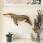 Wooden Fish Statue Marine Element Whale Decoration Nordic Style Wall Hanging Decoration for Living Room Bedroom