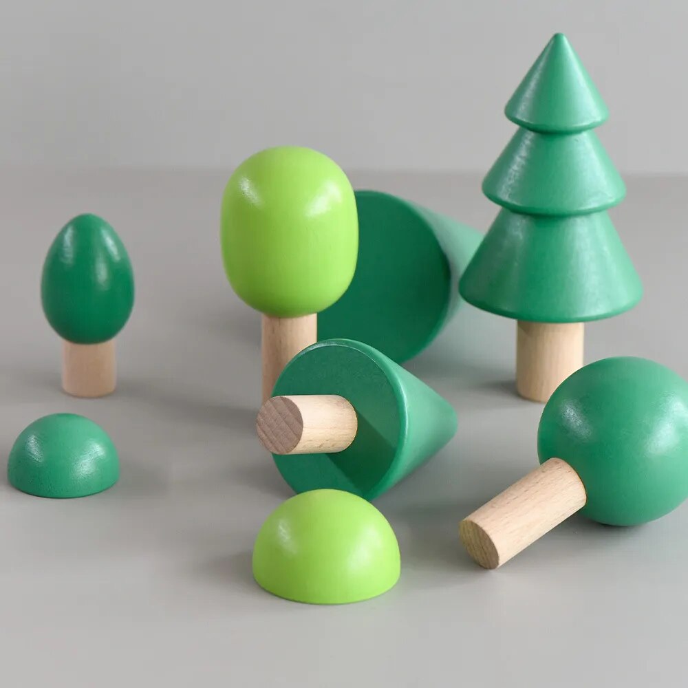 1 Set/10 Stück unvollendete Miniatur-Baum aus Holz, bemalt, Kunsthandwerk, Peg-Puppen, DIY-Handwerk, leer, Kinderzimmer-Ornament, Kinder-Geschenk, Heimdekoration 