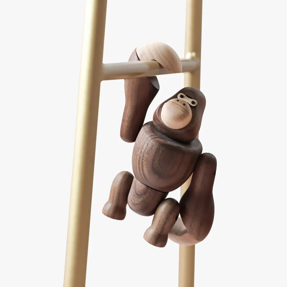 Iskandinav Ahşap King Kong Bebek Goril Figürleri Asılı Maymun Ev Dekorasyon Aksesuarları Kahverengi El Sanatları Süs Adam Hediyeler 