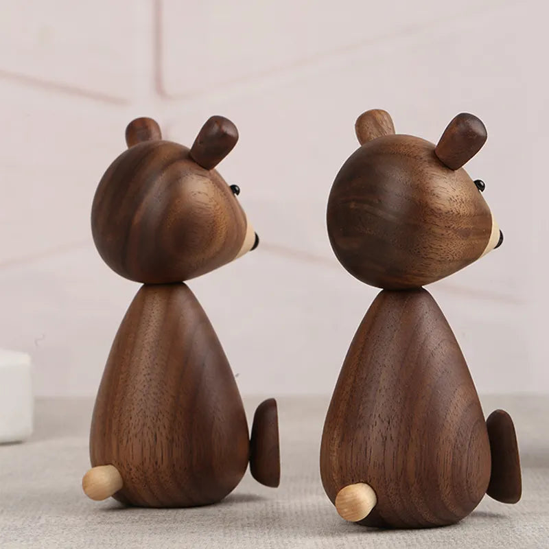 Denmark Wooden Brown Bear Home Decor Figurines High Quality Nordic Design Room Decor Gifts/Crafts/Family Toys home decor