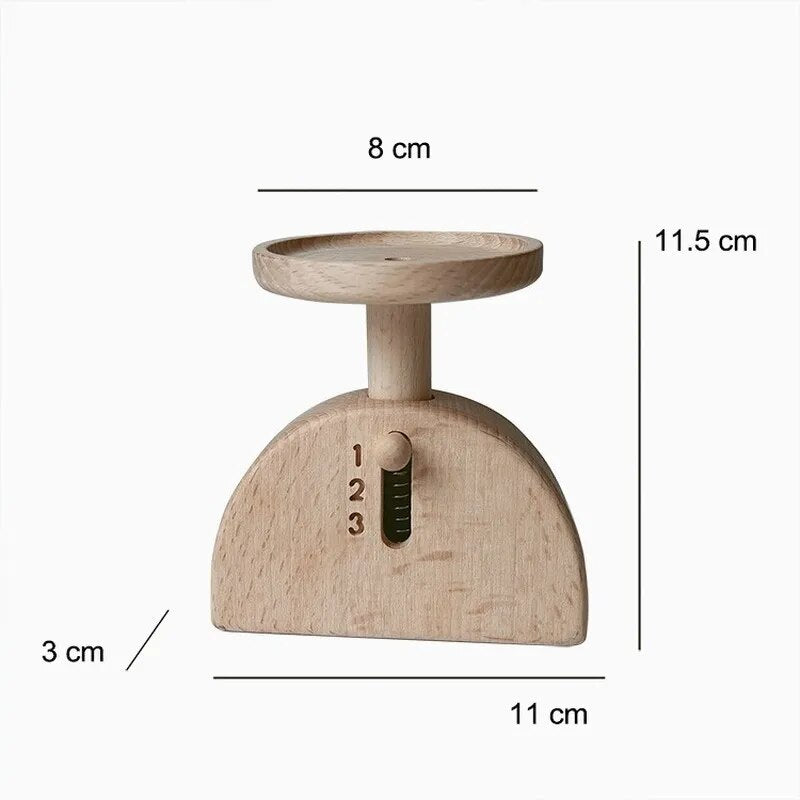 Montessori Educational Wooden Toys for Children Early Learning Kids Balance Scale Original Wood Fruit Scale Baby Toddler Toys