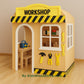 Workshop Wooden Playhouse | Indoor Outdoor Pretend Playhouse