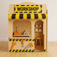Workshop Wooden Playhouse | Indoor Outdoor Pretend Playhouse