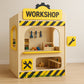 Workshop Wooden Playhouse | Indoor Outdoor Pretend Playhouse