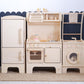 New Wooden Play Kitchen With Microwave + Washing Machine