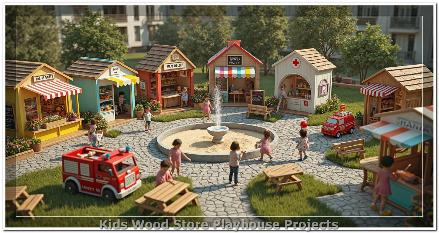 Individuell gestaltbare, pädagogische Spielstädte aus Holz für drinnen und draußen – fantasieanregende Designs für Kindertagesstätten, Spielcafés und Spielhäuser