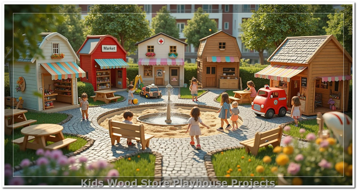 Individuell gestaltbare, pädagogische Spielstädte aus Holz für drinnen und draußen – fantasieanregende Designs für Kindertagesstätten, Spielcafés und Spielhäuser