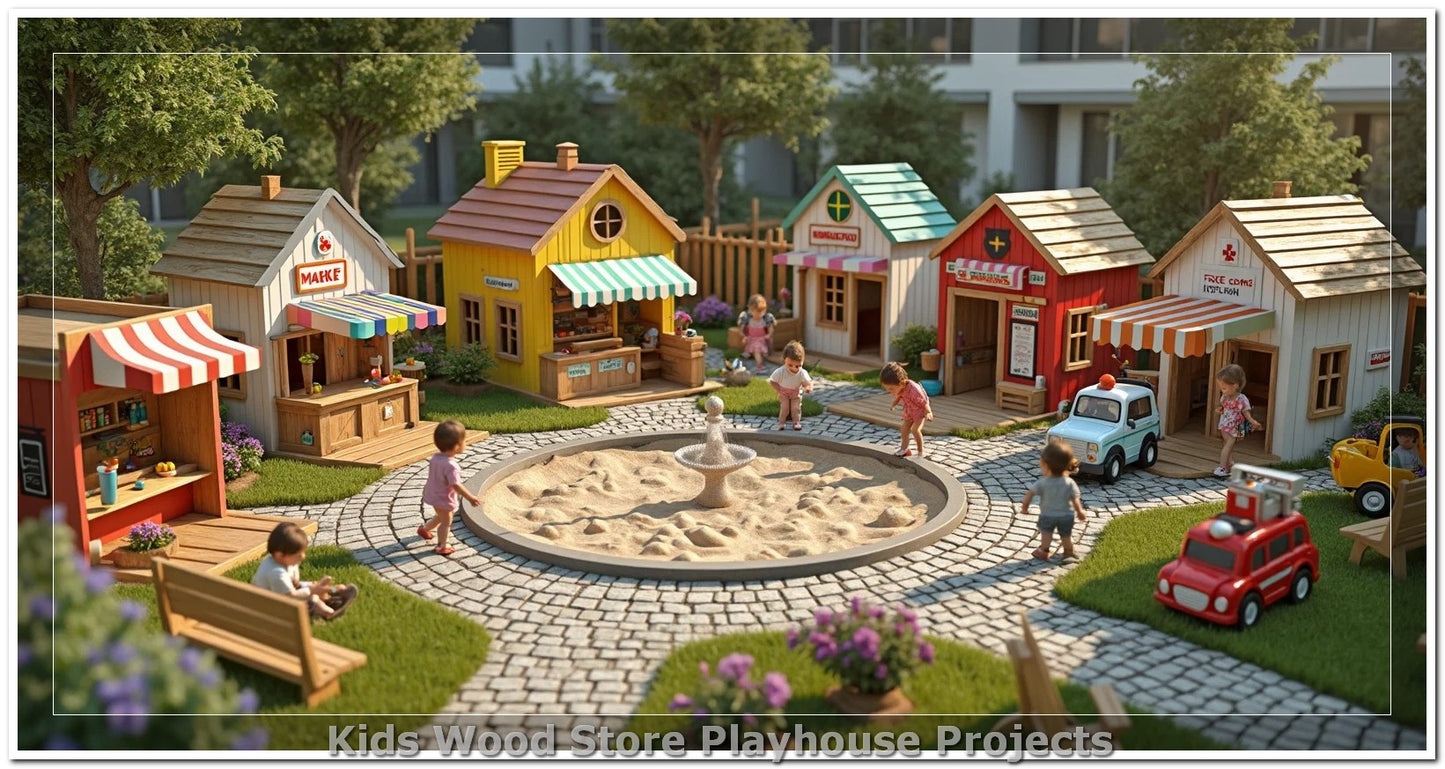 Individuell gestaltbare, pädagogische Spielstädte aus Holz für drinnen und draußen – fantasieanregende Designs für Kindertagesstätten, Spielcafés und Spielhäuser